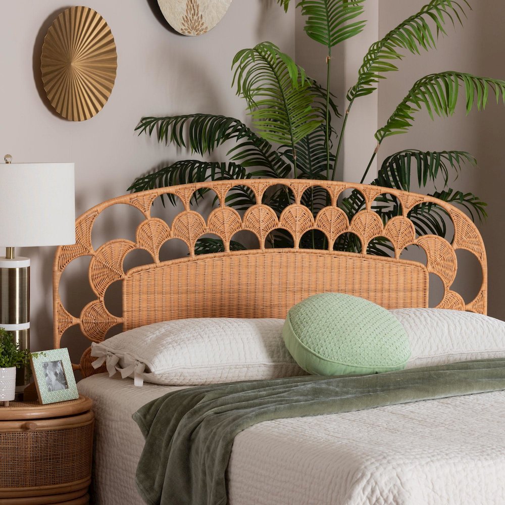 Felician Natural Rattan Standalone Headboard, King. Picture 7