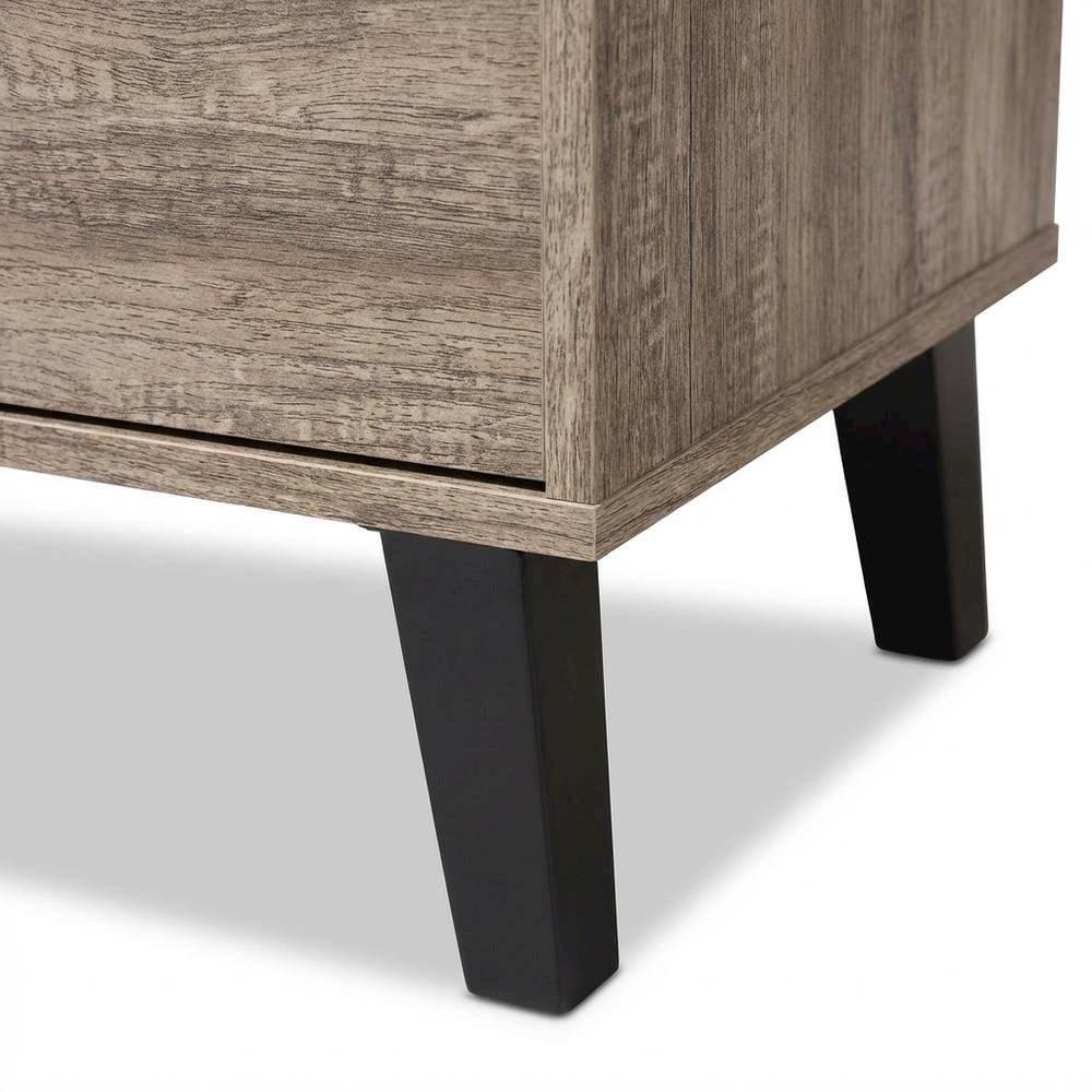 Light Brown Wood TV Stand with Contemporary Design and Storage Space. Picture 6