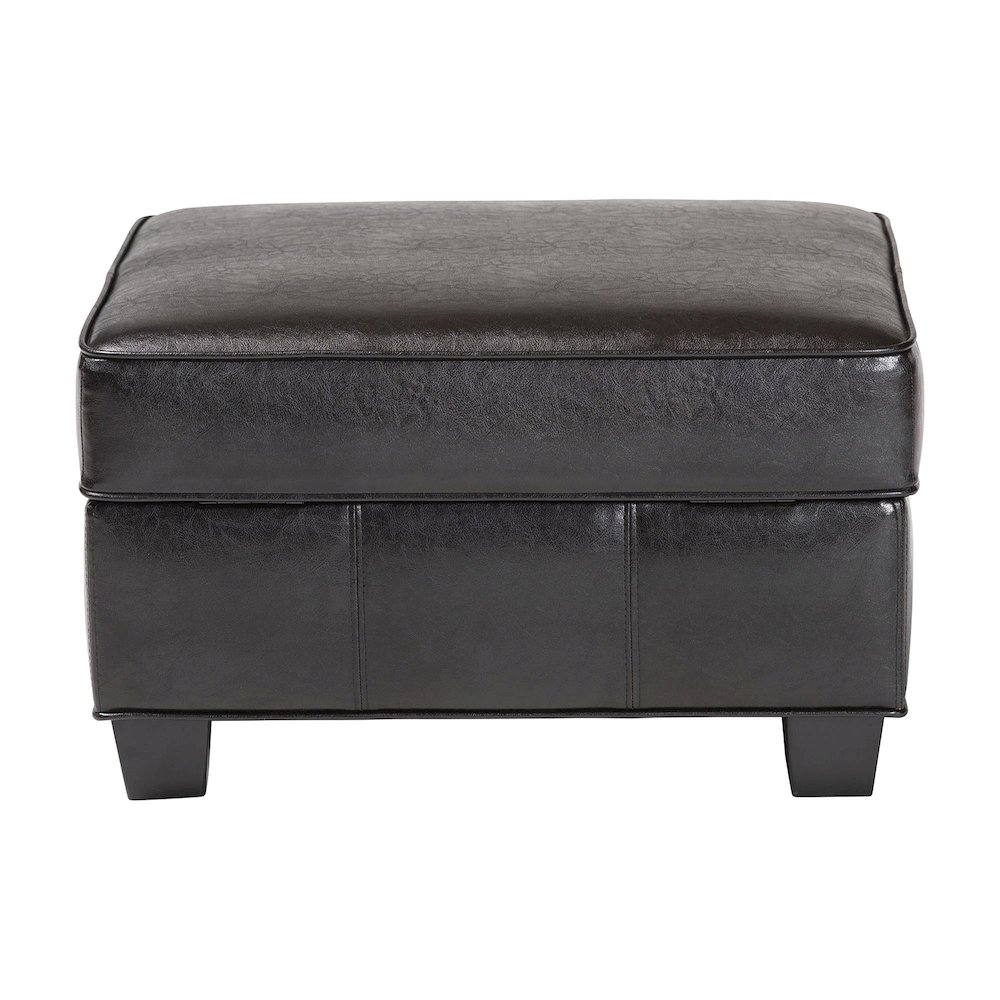 Baxton Studio Agustus Brown Leather Storage Ottoman. Picture 5