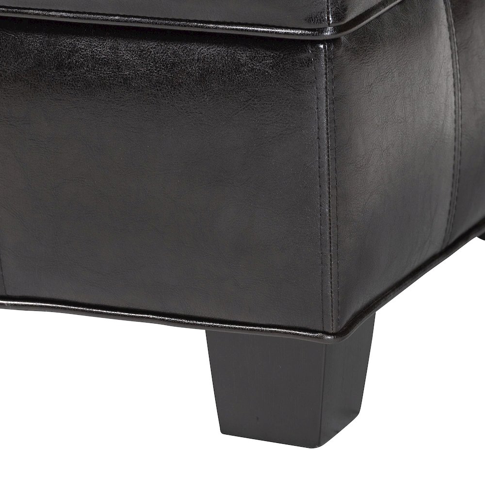 Baxton Studio Agustus Brown Leather Storage Ottoman. Picture 8