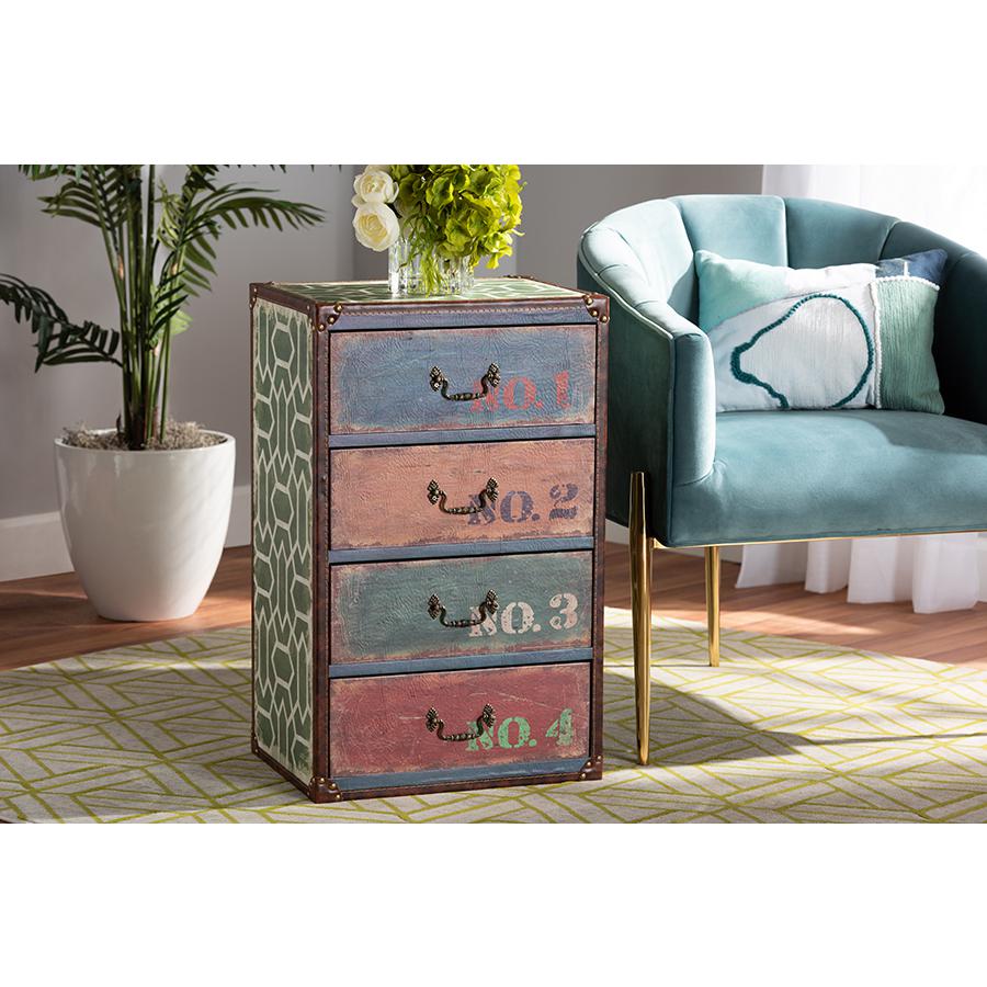 Inspired Multicolor Finished Wood 4-Drawer Accent Storage Cabinet. Picture 9