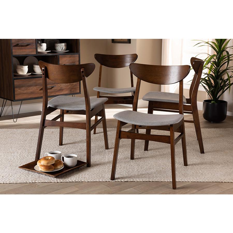 Walnut Brown Finished Wood 4-Piece Dining Chair Set. Picture 13
