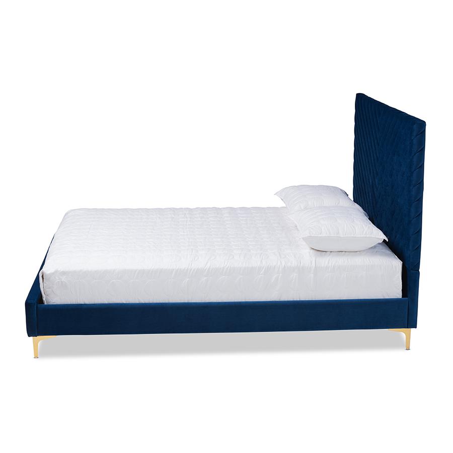 Gold Metal King Size Platform Bed. Picture 2