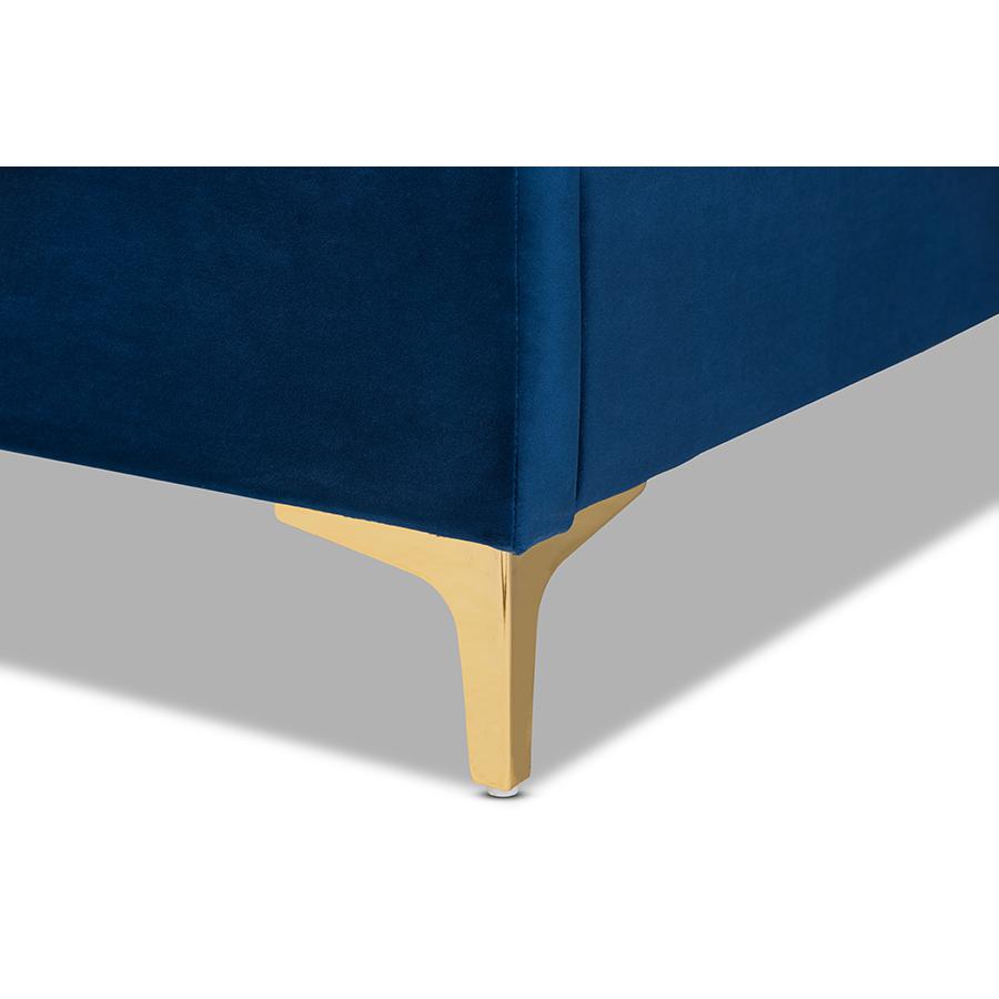 Gold Metal King Size Platform Bed. Picture 5