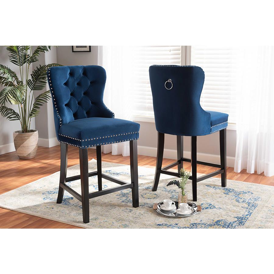 Dark Brown Finished Wood 2-Piece Counter Stool Set. Picture 19