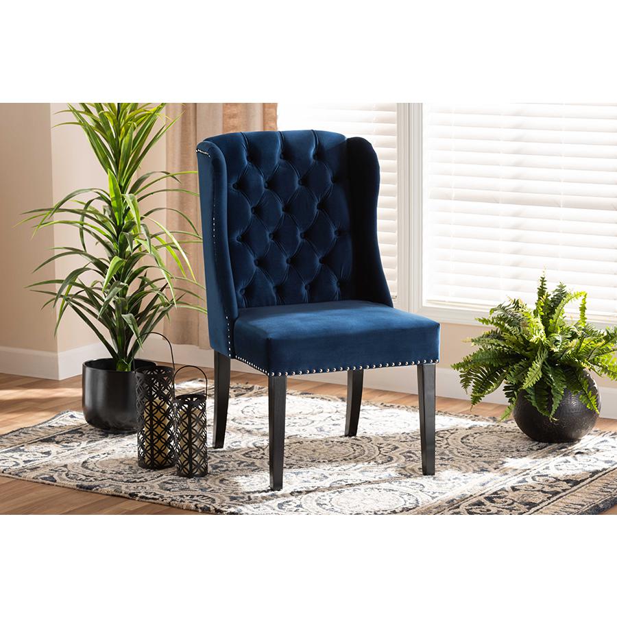 Dark Brown Finished Wood Wingback Dining Chair. Picture 21