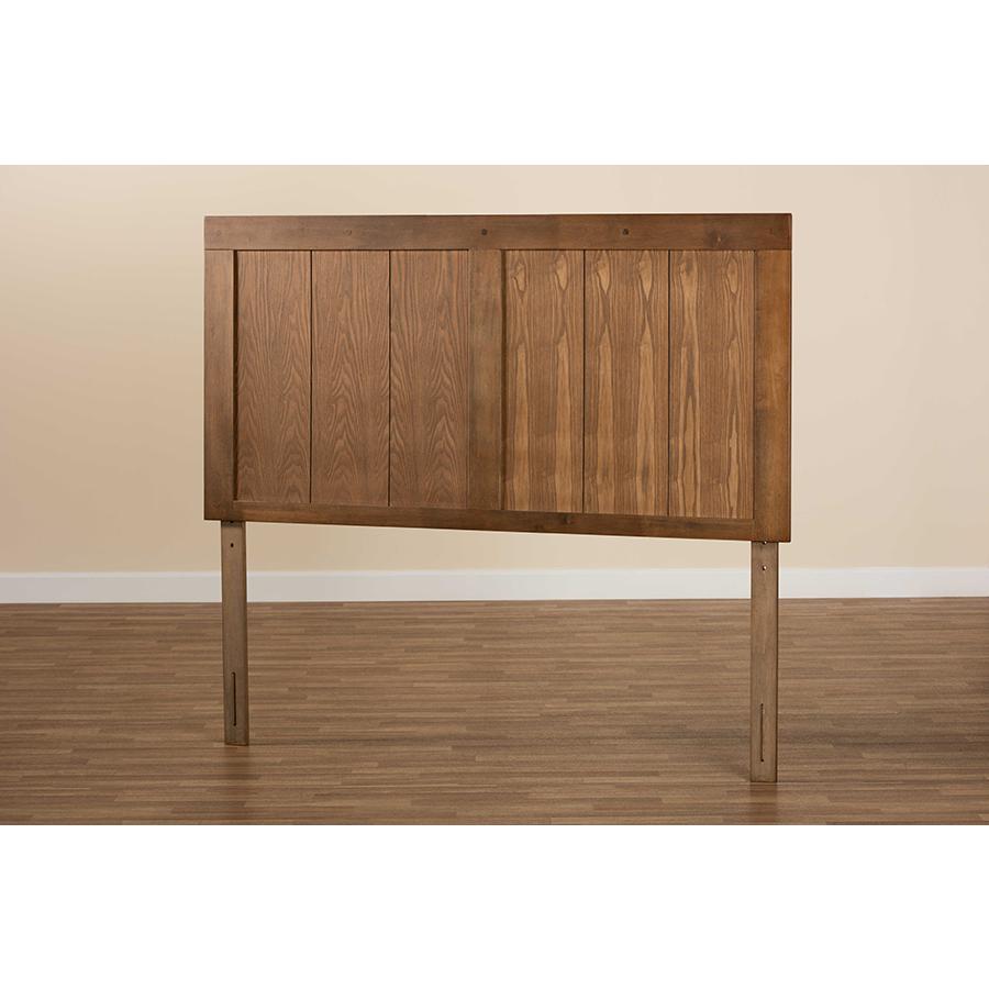 Transitional Ash Walnut Finished Wood Queen Size Headboard. Picture 4