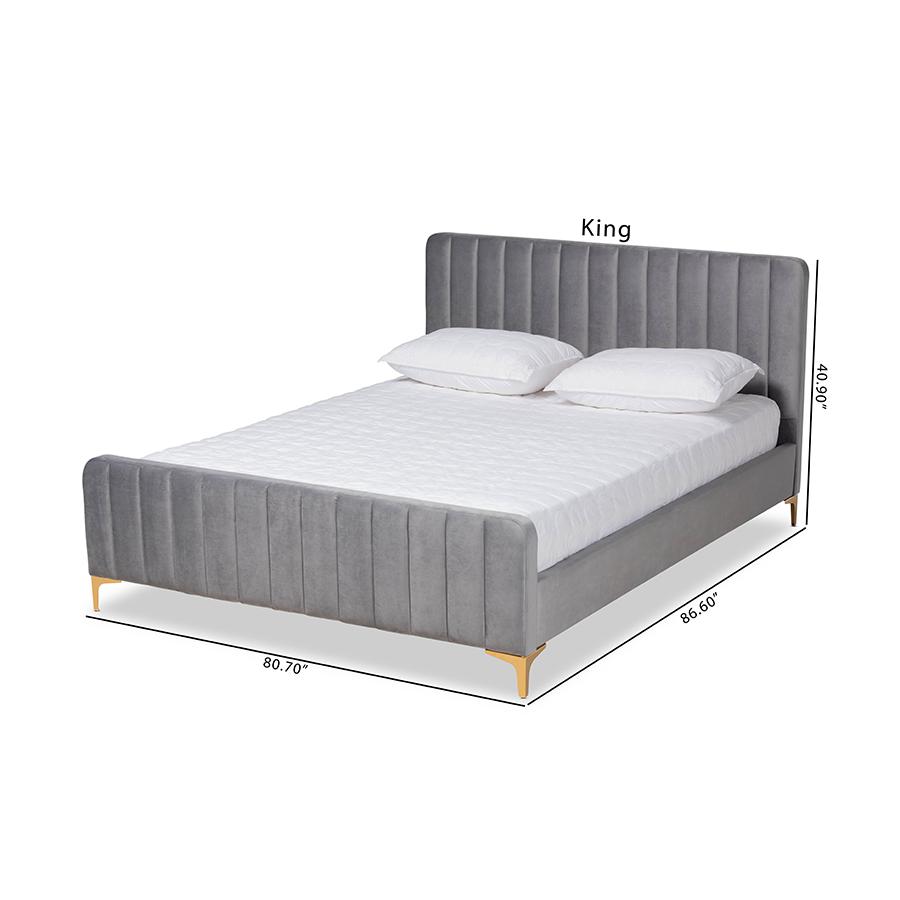 Gold Finished King Size Platform Bed. Picture 10