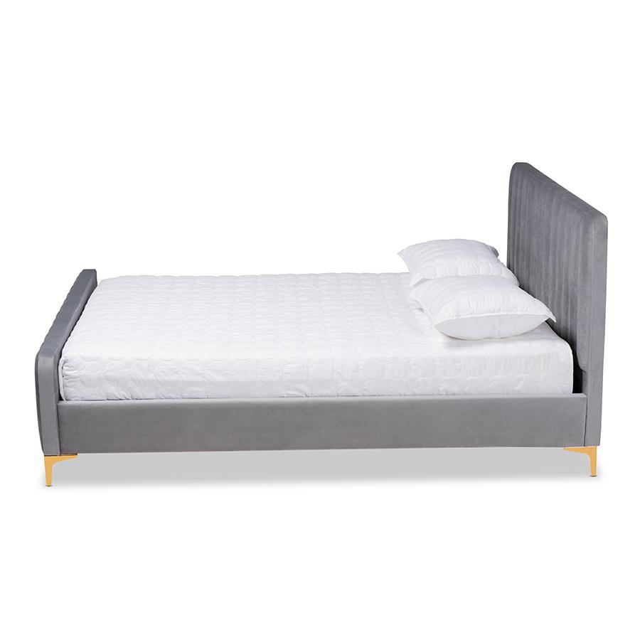 Gold Finished King Size Platform Bed. Picture 2