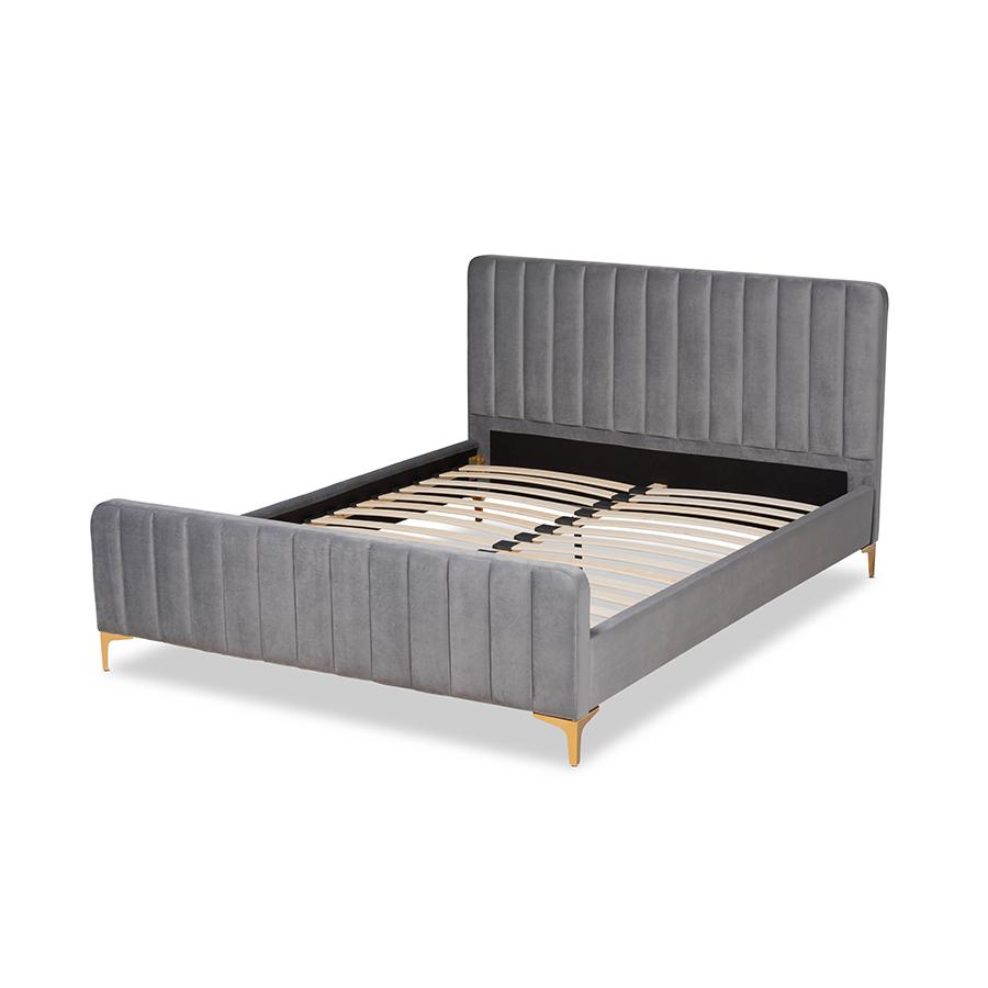 Gold Finished King Size Platform Bed. Picture 3
