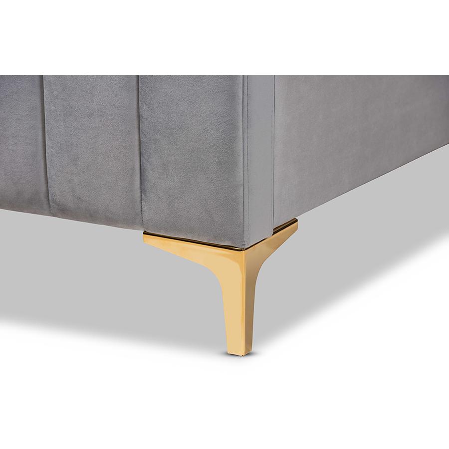 Gold Finished King Size Platform Bed. Picture 5