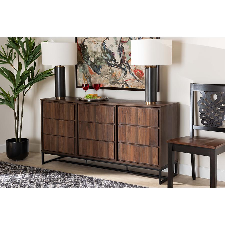 Black Finished Metal 3-Door Dining Room Sideboard Buffet. Picture 19