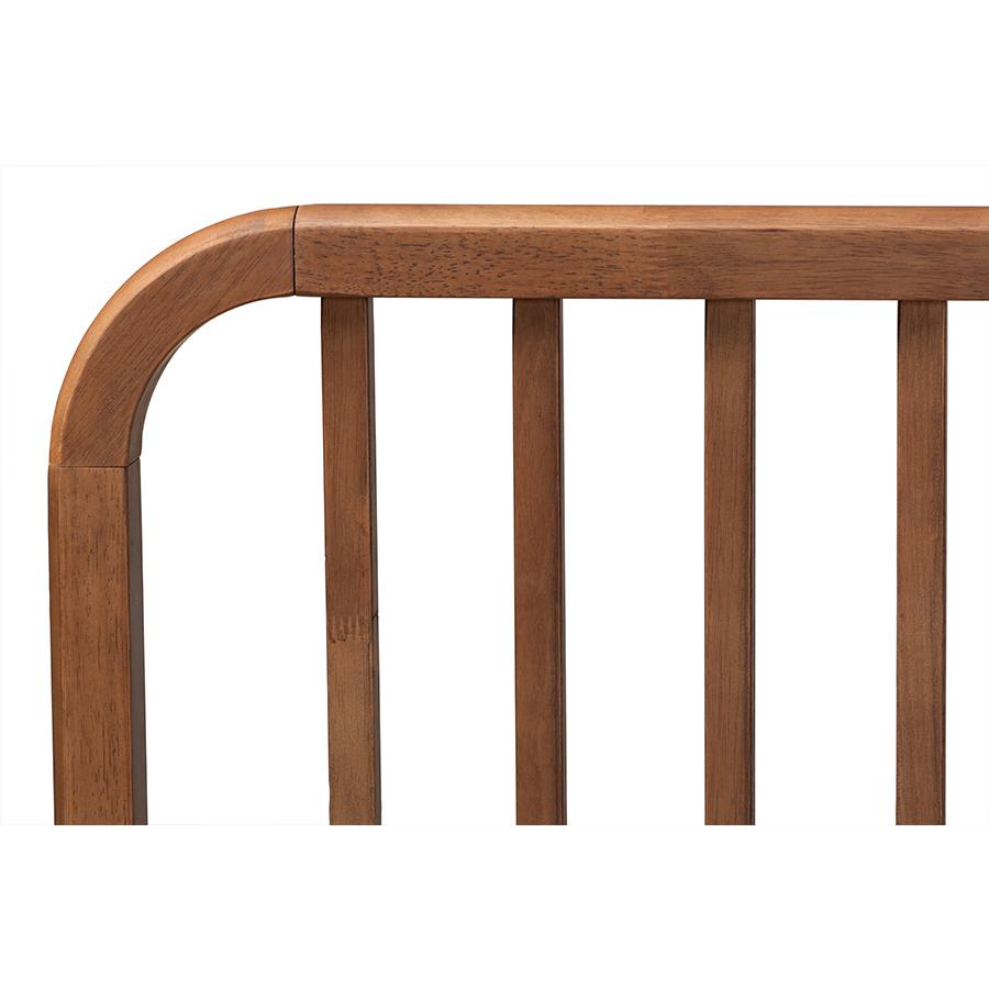 Walnut Brown Finished Wood Queen Size Platform Bed. Picture 6