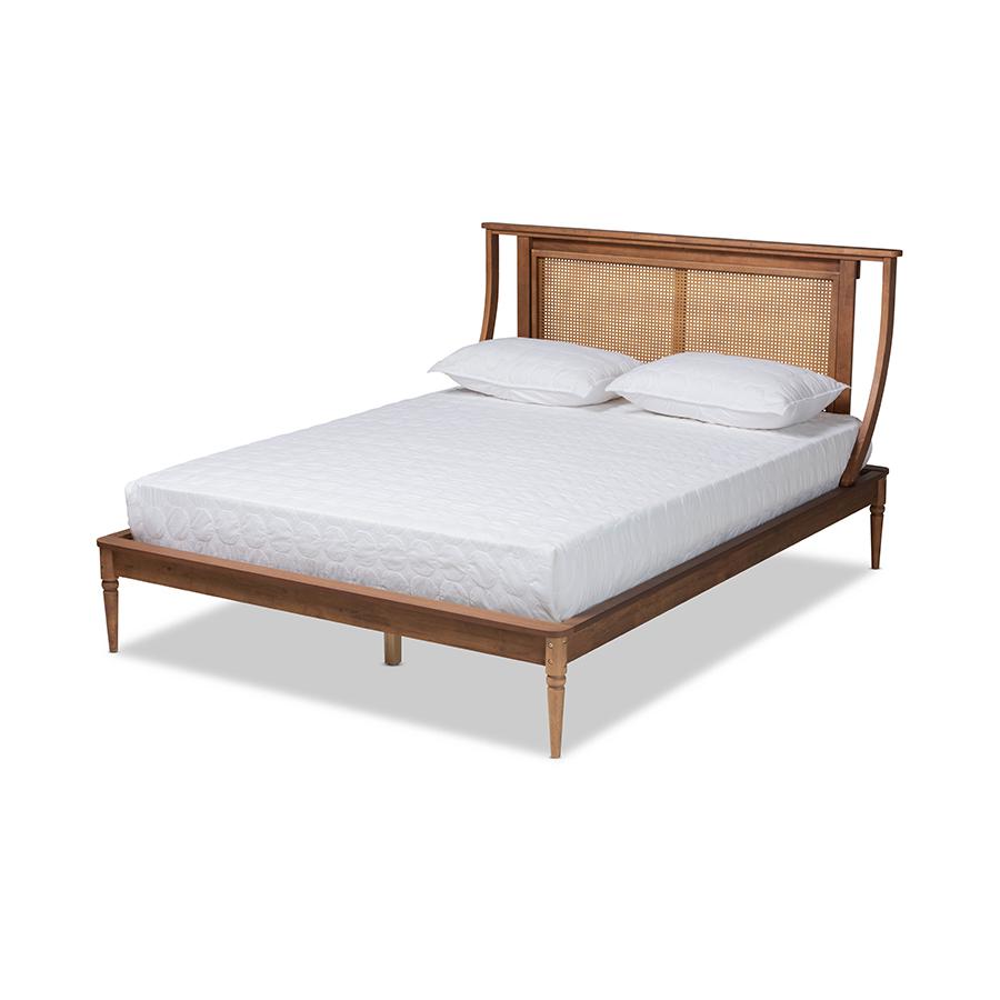 Synthetic Rattan Queen Size Platform Bed. Picture 1
