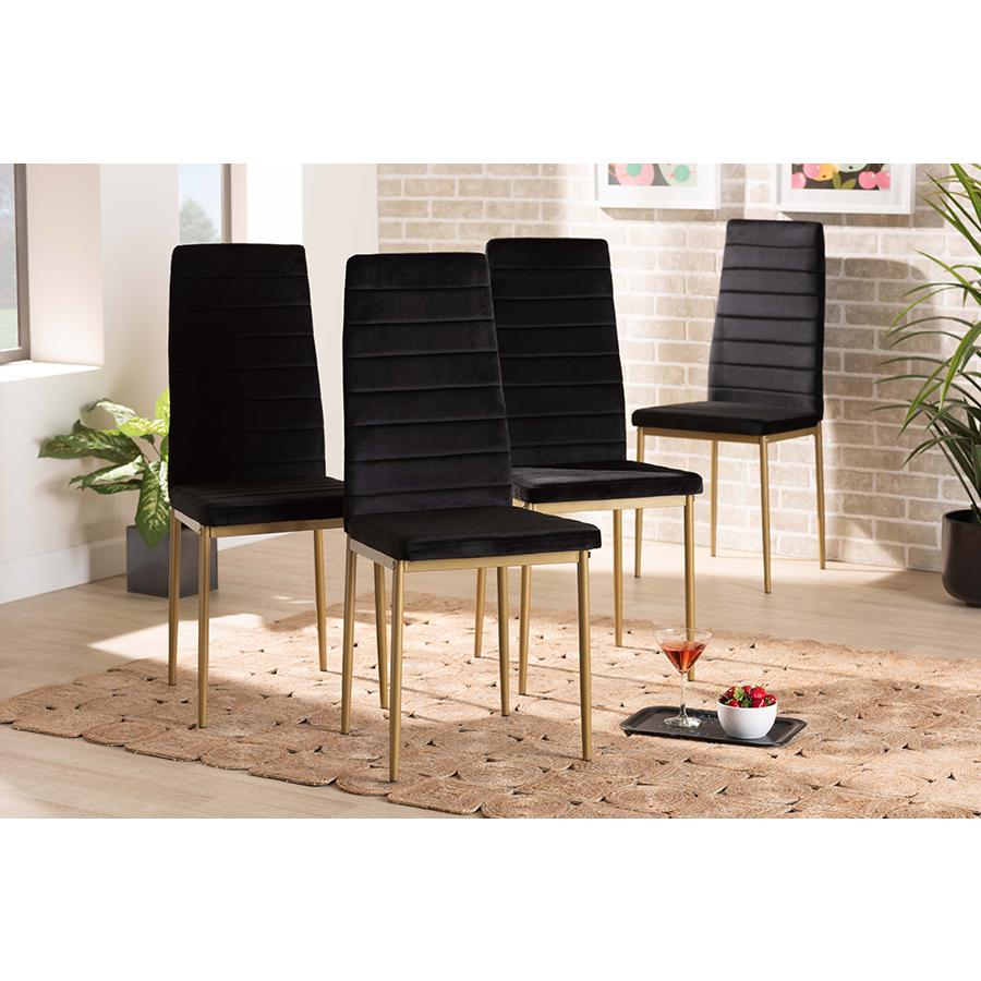 Gold Finished Metal 4-Piece Dining Chair Set. Picture 17