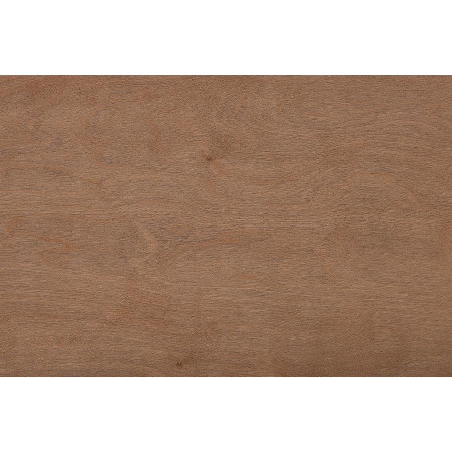 Walnut Brown Finished Wood Queen Size Platform Bed with Charging Station. Picture 7