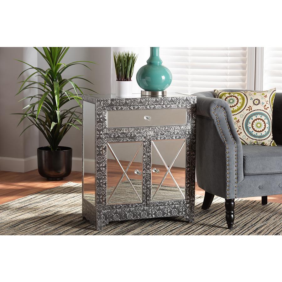 Mirrored Glass 1-Drawer Sideboard Buffet. Picture 19