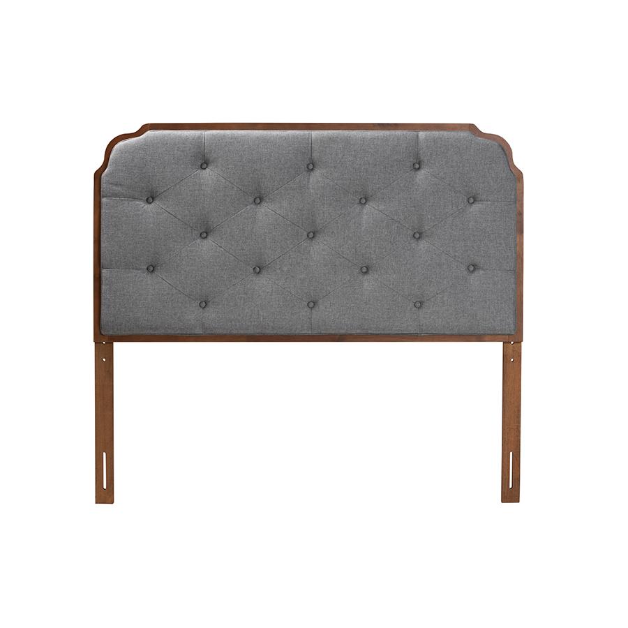 Walnut Brown Finished Wood Queen Size Headboard. Picture 2
