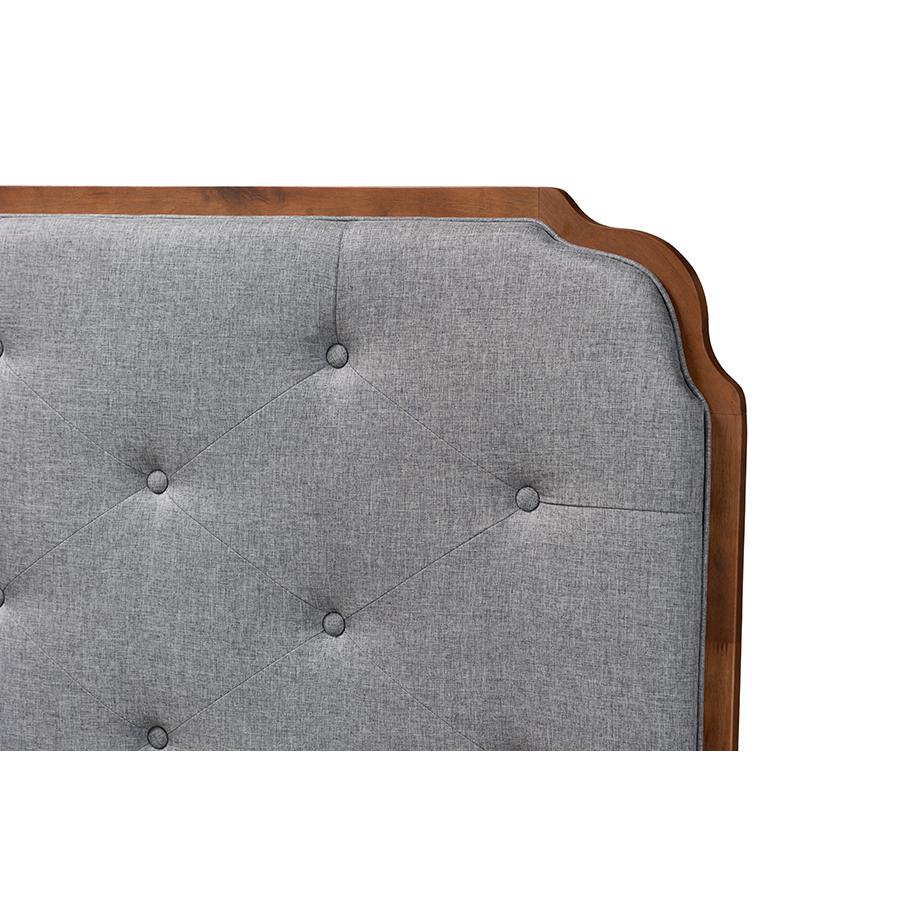 Walnut Brown Finished Wood Queen Size Headboard. Picture 3