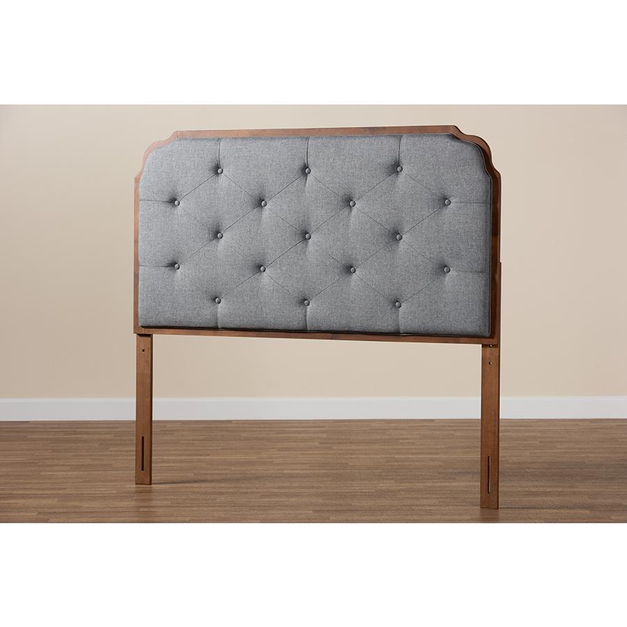 Walnut Brown Finished Wood Queen Size Headboard. Picture 6