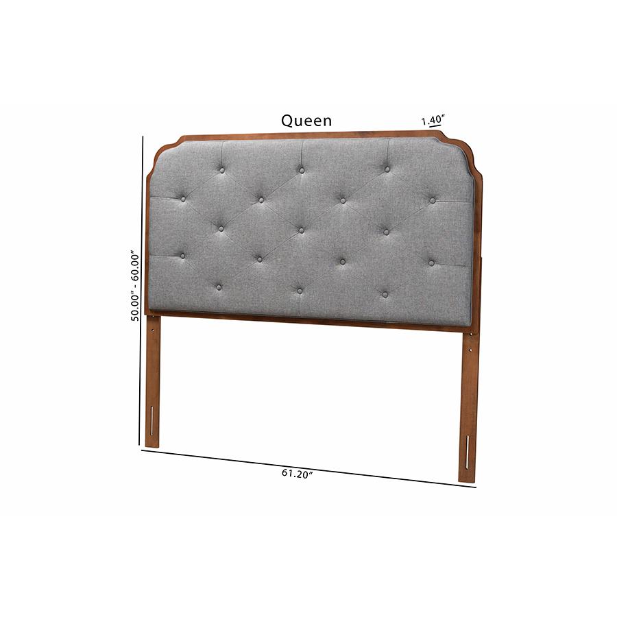 Walnut Brown Finished Wood Queen Size Headboard. Picture 7