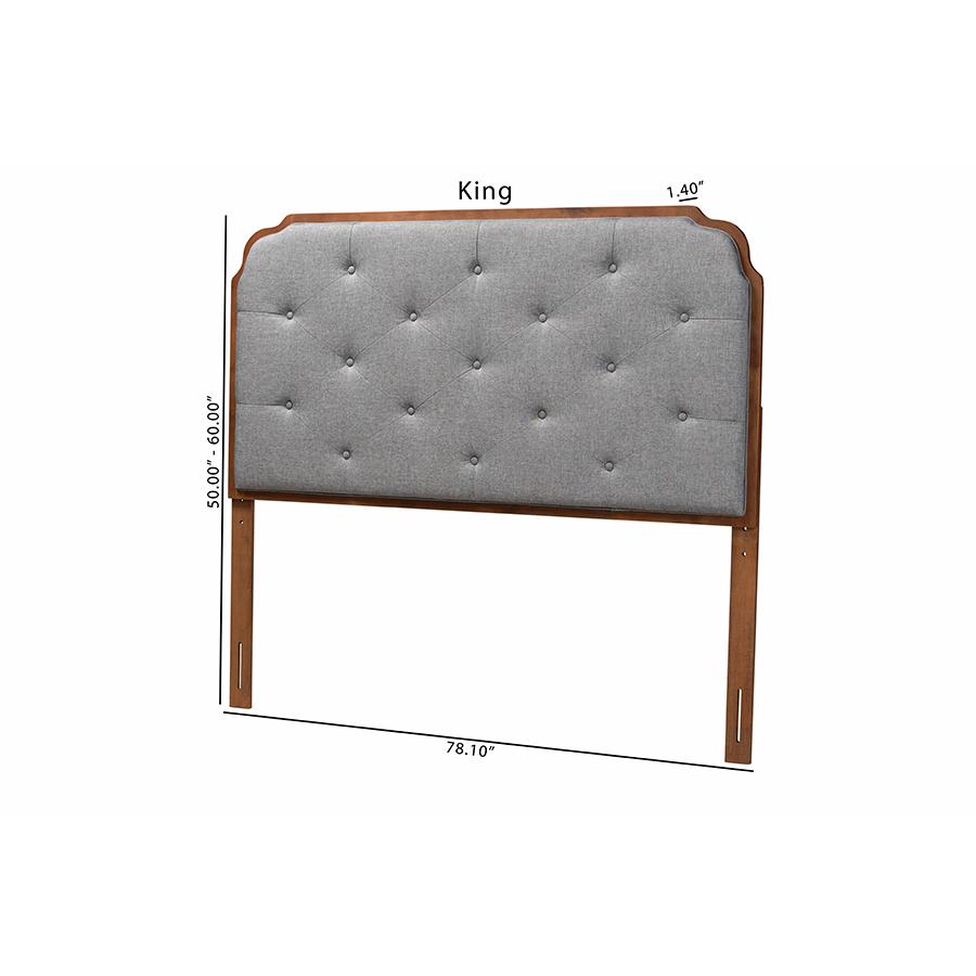 Walnut Brown Finished Wood Queen Size Headboard. Picture 8