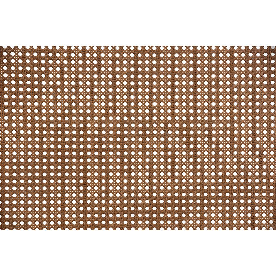 Ash Walnut Finished Wood and Rattan Queen Size Headboard. Picture 4