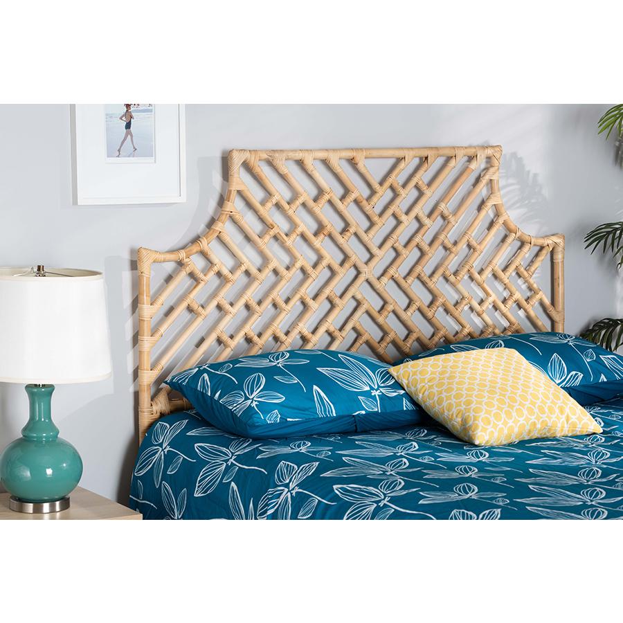 Bohemian Natural Brown Rattan Queen Size Standalone Headboard. Picture 15