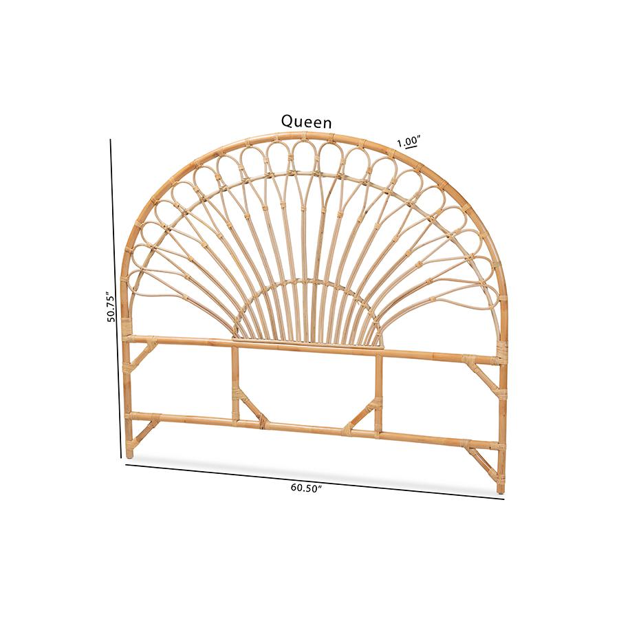 Bohemian Natural Brown Rattan King Size Standalone Headboard. Picture 6