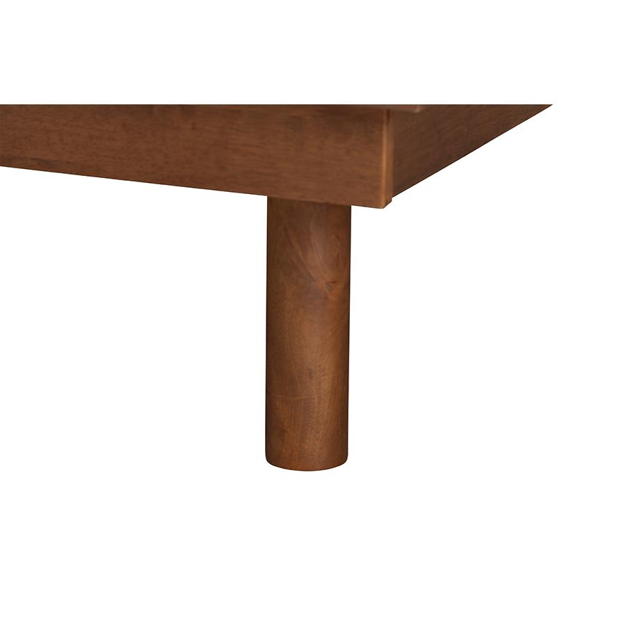 Walnut Finished Wood King Size Platform Storage Bed with Built-In Nightstands. Picture 8