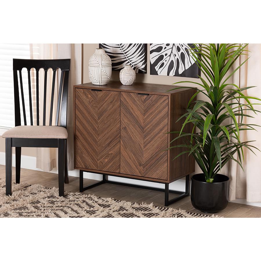 Baxton Studio Sadia Modern Walnut Brown Finished Wood Storage Cabinet. Picture 21