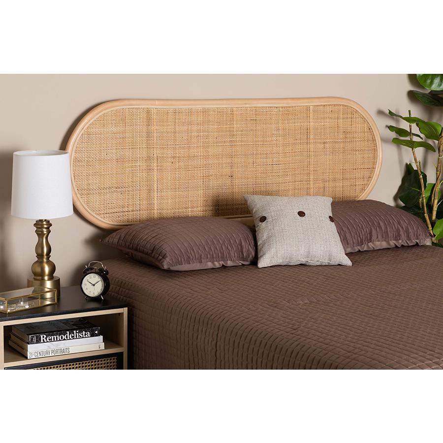 Bohemian Natural Brown Rattan Queen Size Standalone Headboard. Picture 17