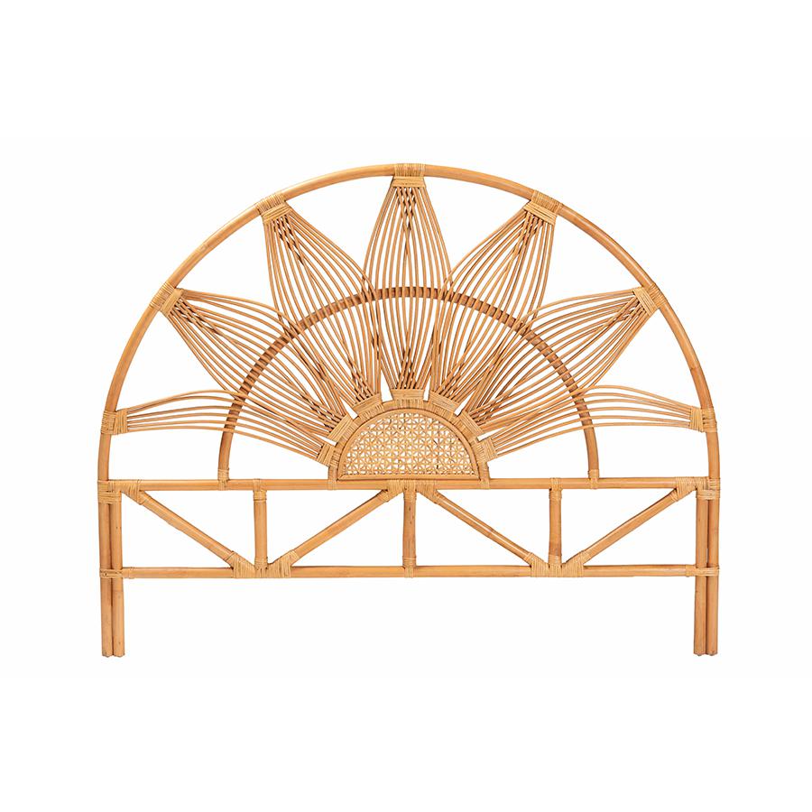 Jasmine Modern Bohemian Natural Rattan Queen Size Standalone Headboard. Picture 2