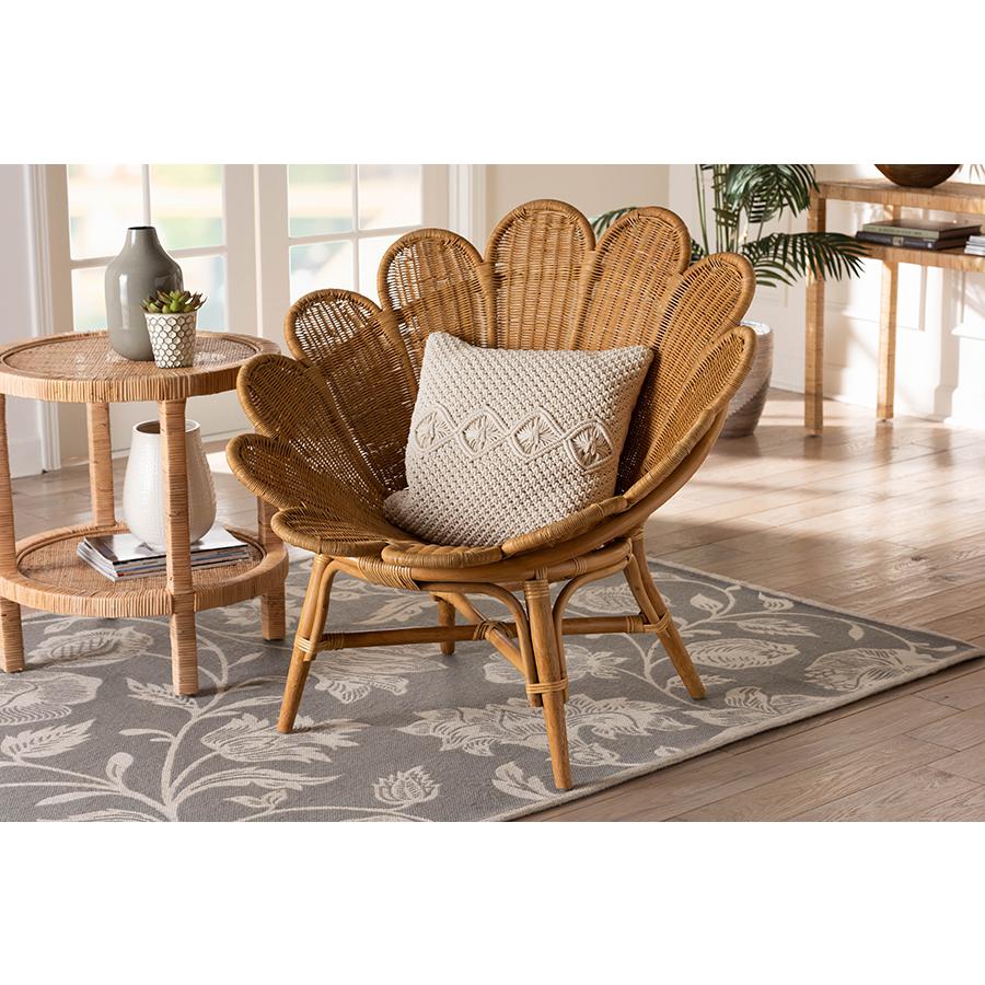 Blossom Bohemian Honey Rattan Accent Flower Chair. Picture 21