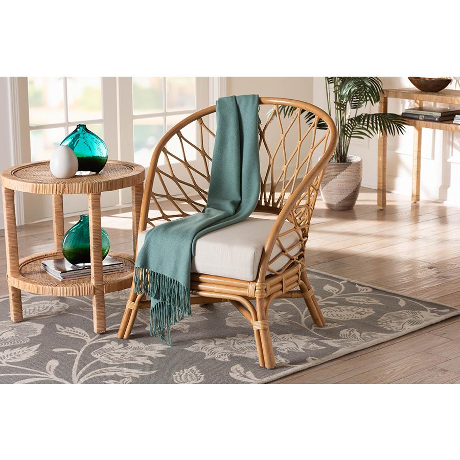 Emmeline Bohemian Honey Rattan Accent Chair. Picture 21