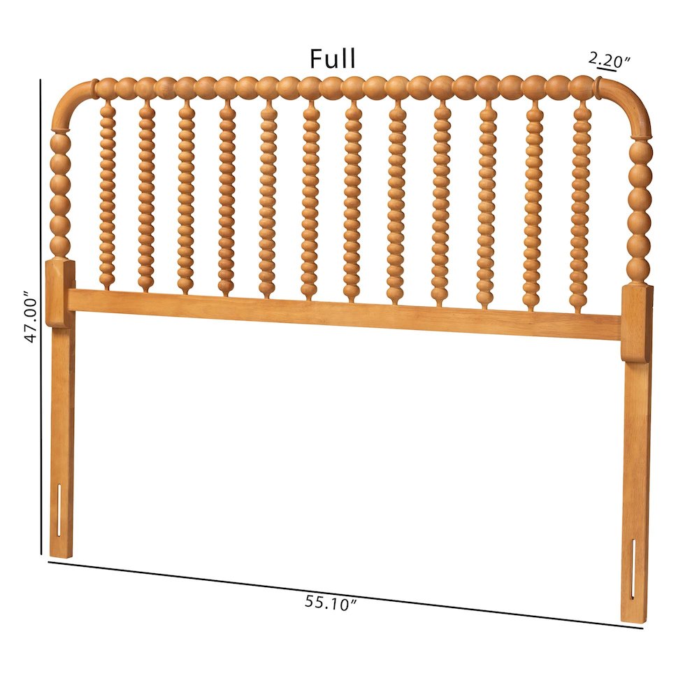 Finley Turned Bobbin Headboard - Spindle Design, Farmhouse, King, Oak Brown. Picture 5