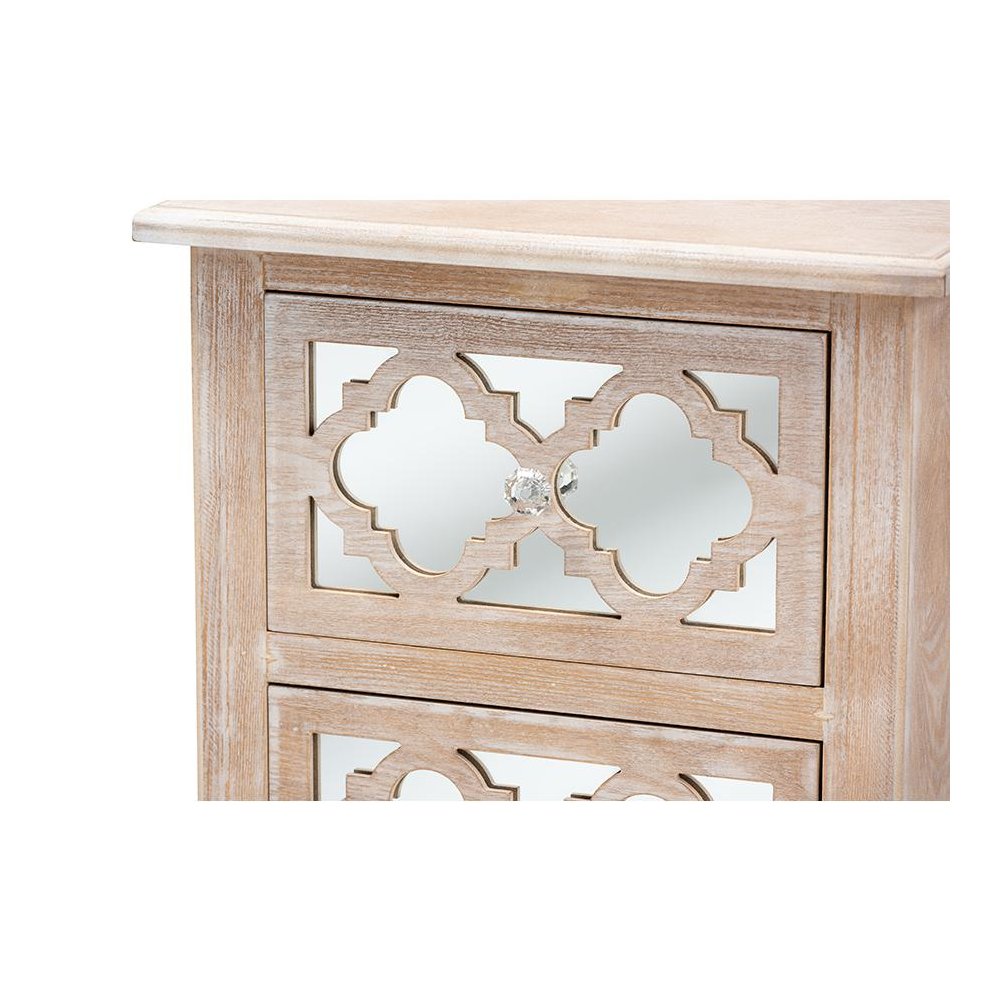 Mirror 2-Drawer Quatrefoil End Table. Picture 5