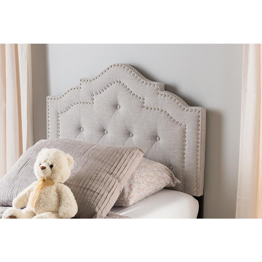 Edith Modern and Contemporary Greyish Beige Fabric Twin Size Headboard. Picture 13
