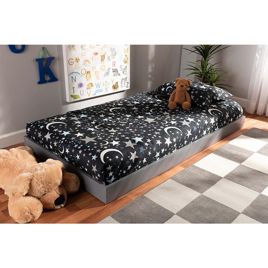 Baxton Studio Payton Modern and Contemporary Grey-Finished Twin Trundle. Picture 13