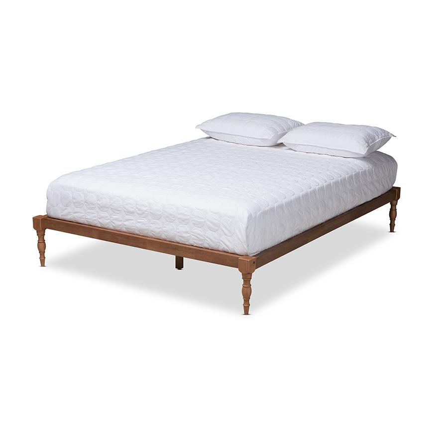 Baxton Studio Iseline Modern and Contemporary Walnut Brown Finished Wood King Size Platform Bed Frame. Picture 1