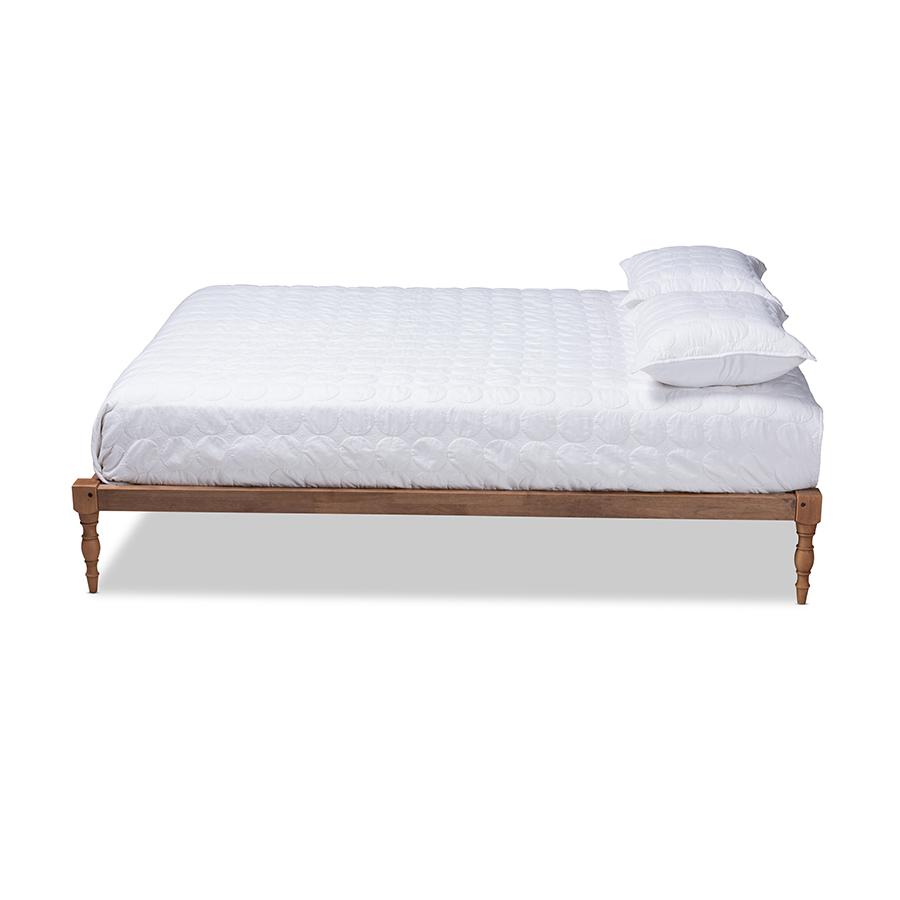 Baxton Studio Iseline Modern and Contemporary Walnut Brown Finished Wood King Size Platform Bed Frame. Picture 2