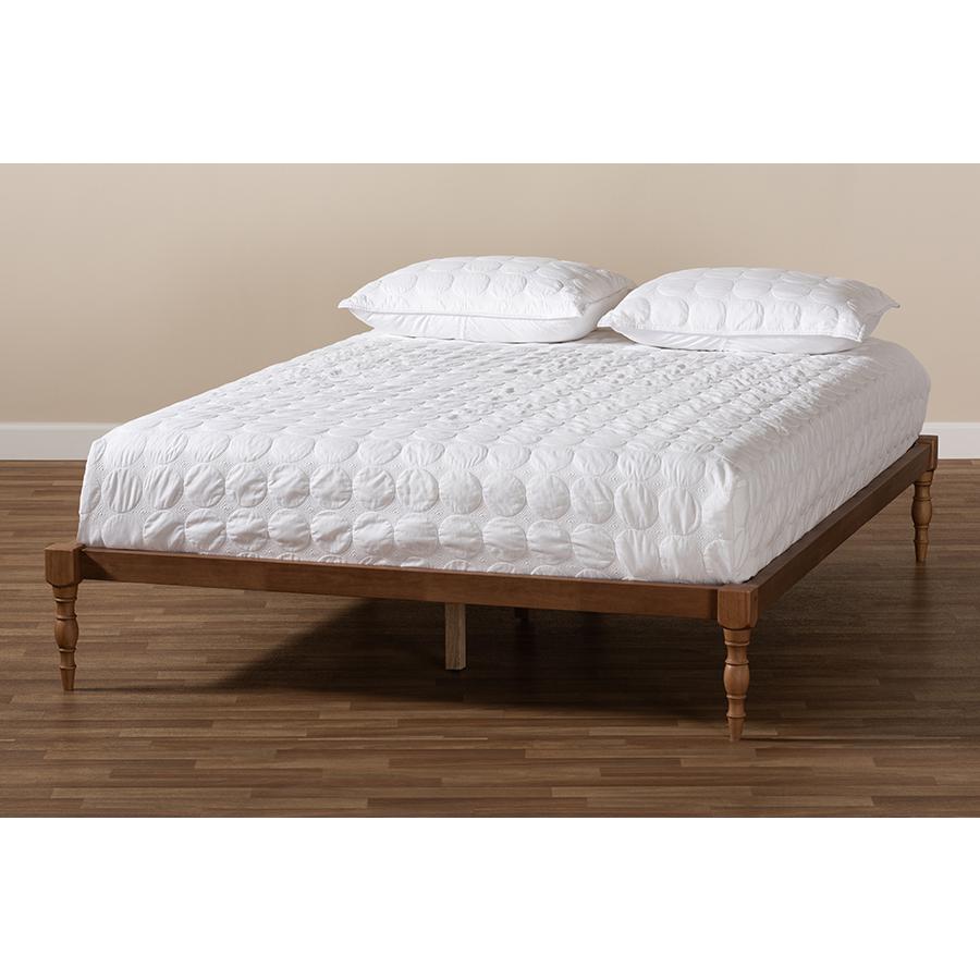 Baxton Studio Iseline Modern and Contemporary Walnut Brown Finished Wood King Size Platform Bed Frame. Picture 6