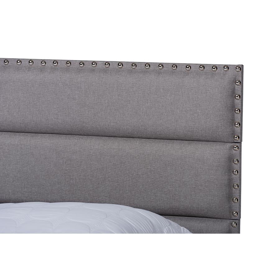 Baxton Studio Ansa Modern and Contemporary Grey Fabric Upholstered Queen Size Bed. Picture 5