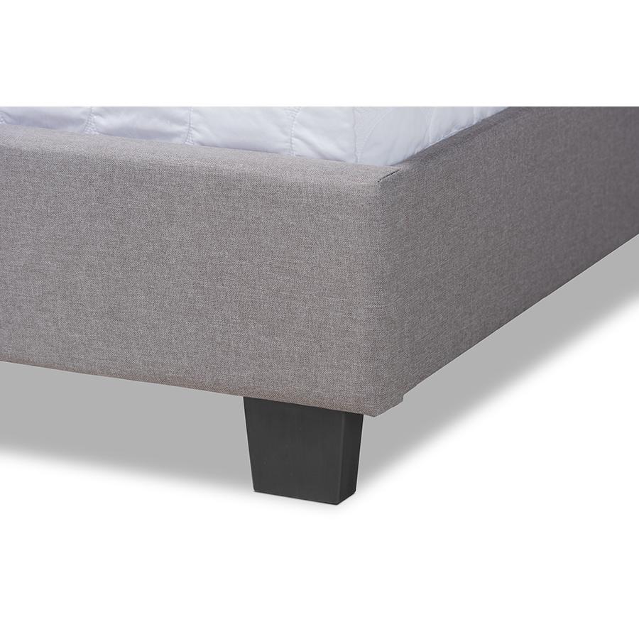 Baxton Studio Ansa Modern and Contemporary Grey Fabric Upholstered Queen Size Bed. Picture 6