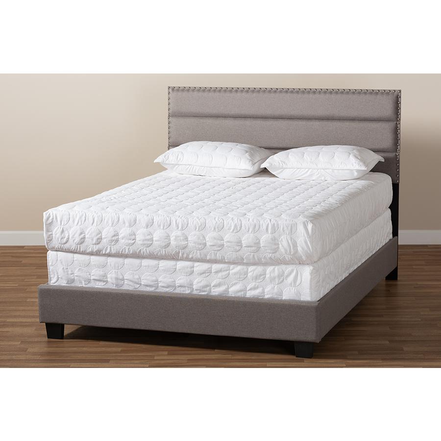 Baxton Studio Ansa Modern and Contemporary Grey Fabric Upholstered Queen Size Bed. Picture 8