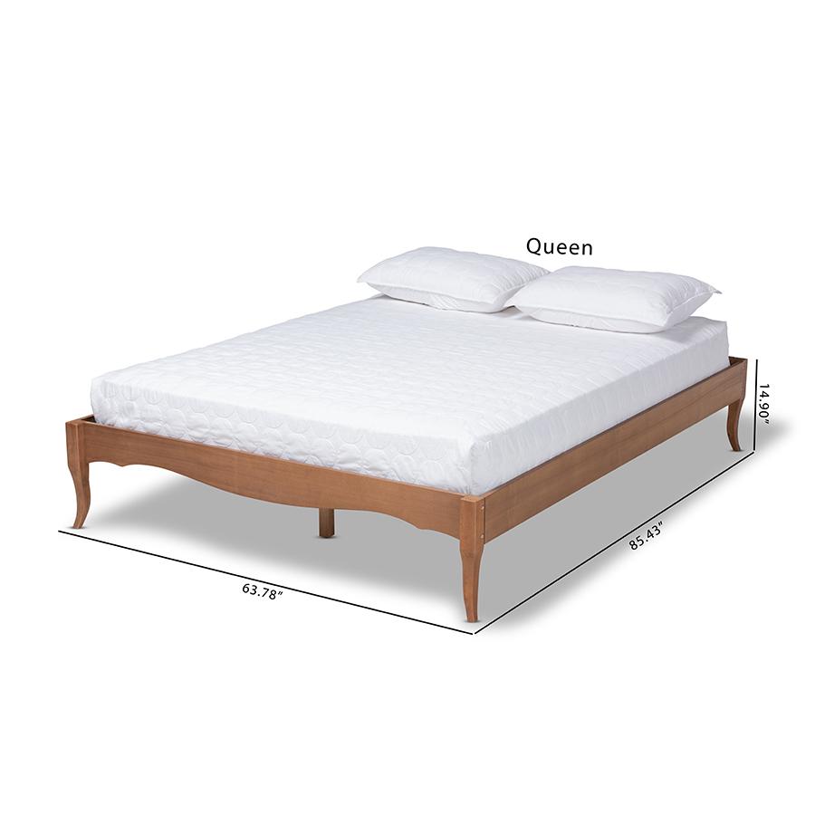 Baxton Studio Marieke Vintage French Inspired Ash Wanut Finished Queen Size Wood Bed Frame. Picture 9