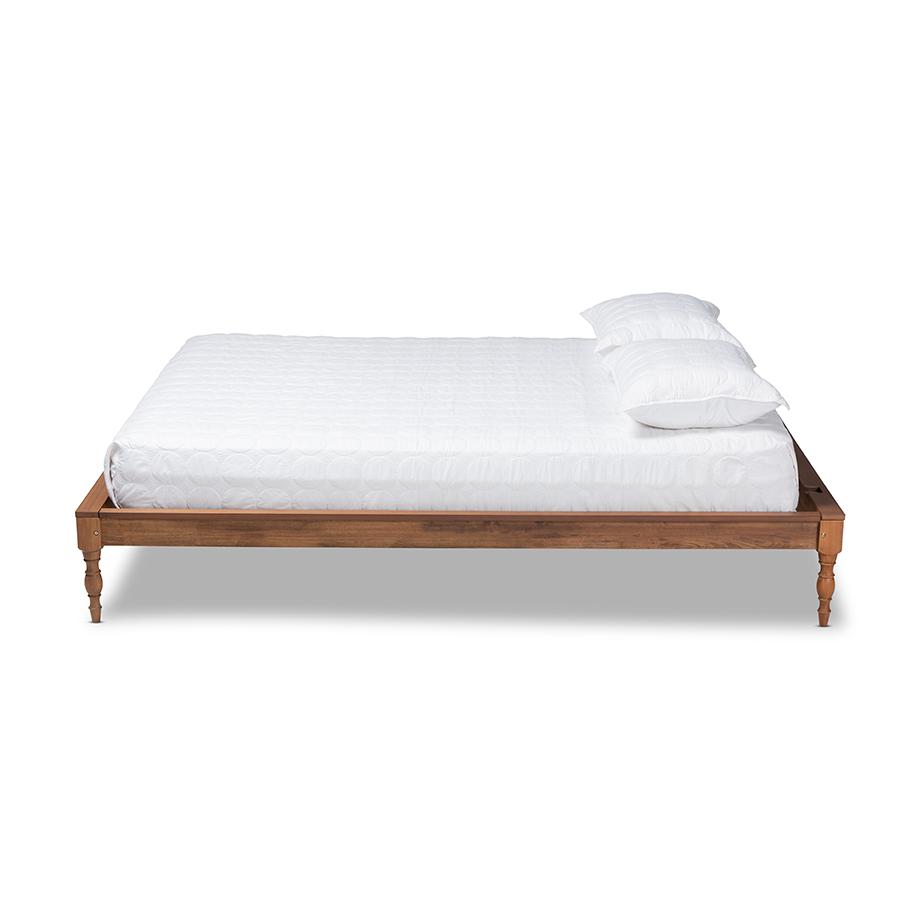 Baxton Studio Romy Vintage French Inspired Ash Wanut Finished Queen Size Wood Bed Frame. Picture 3