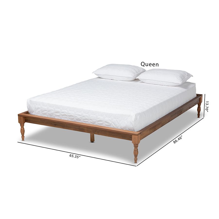 Baxton Studio Romy Vintage French Inspired Ash Wanut Finished Queen Size Wood Bed Frame. Picture 9