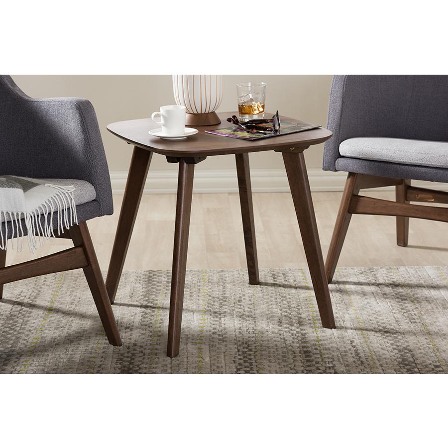 Baxton Studio Dahlia Mid-Century Modern Walnut Wood End Table. Picture 15