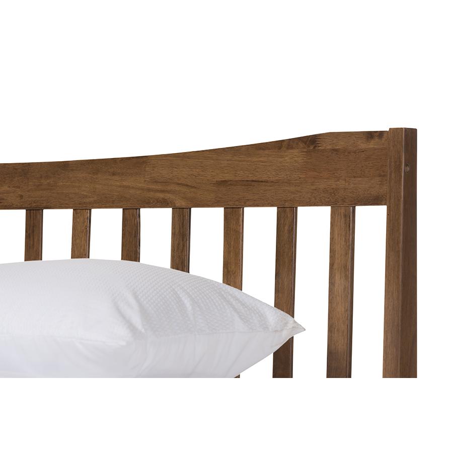 Solid Walnut Wood Curvaceous Slatted Queen Size Platform Bed. Picture 3